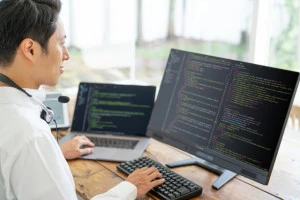 パソコンを操作している写真