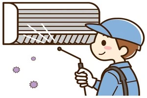 エアコンのクリーニングを行っている事業者の絵
