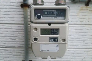ガスメーターが止まっている写真