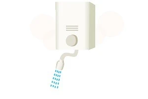 給湯器から煙が出ている絵の写真