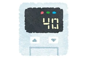 不具合が出ている給湯器のリモコンの絵